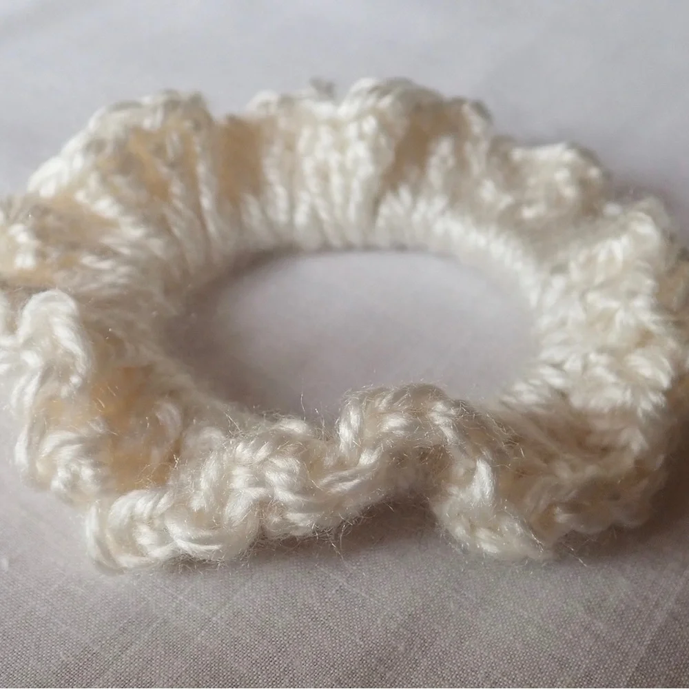 Ivory White Scrunchie - Picture 2 of 2